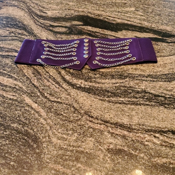 Purple Chain-Embellished Belt - Picture 1 of 7